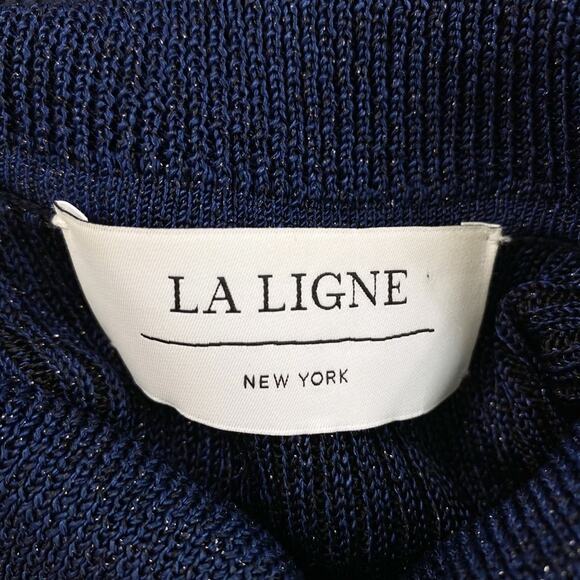 La Ligne Mel Two-Tone Metallic Ribbed Knit Dress - Picture 7 of 8